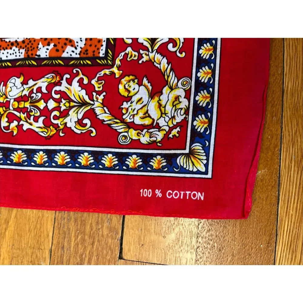 Red Bandana Bohemian Style 100% Cotton Neck Scarf Boho Block Print Lot 4